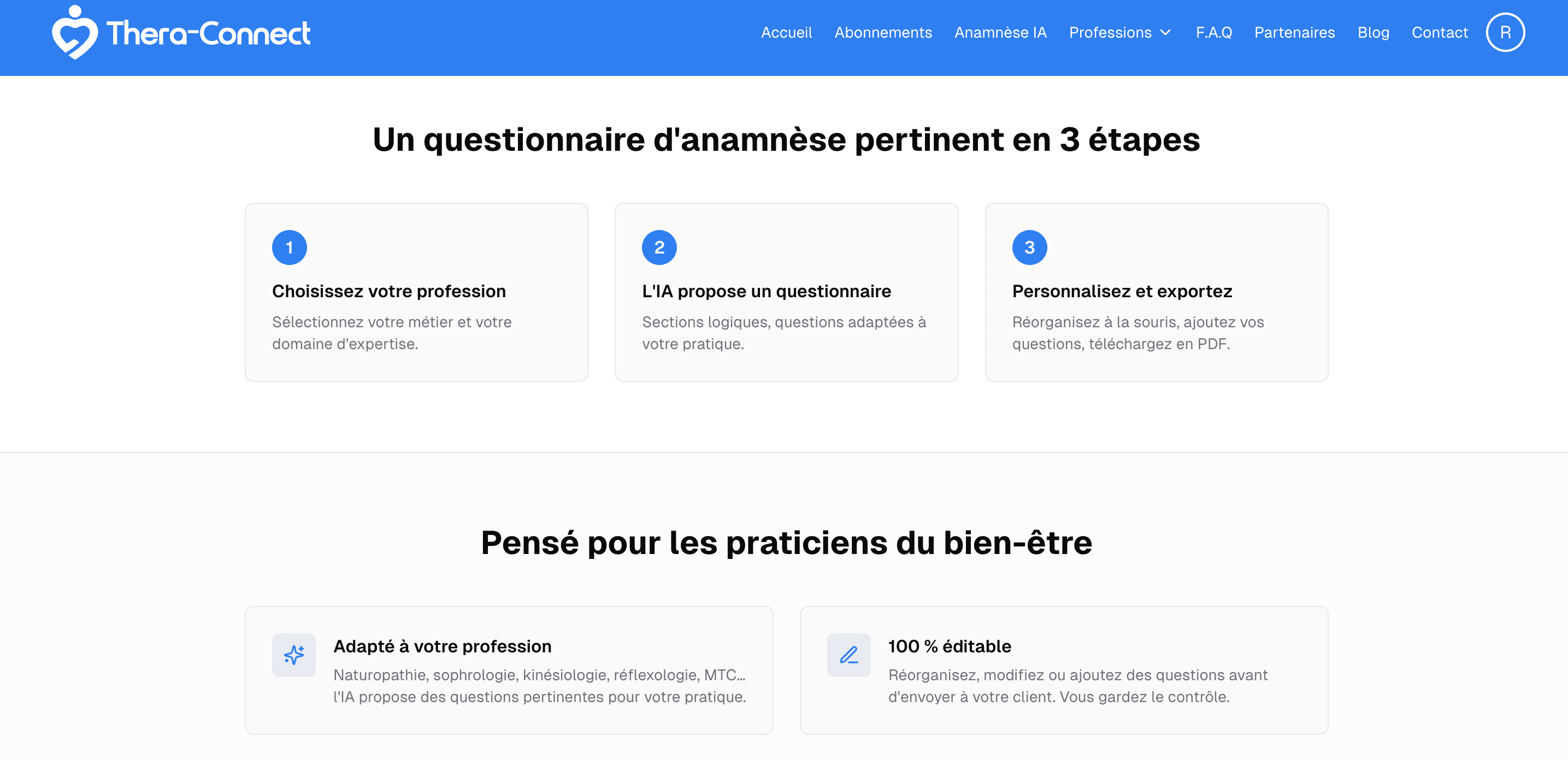 Anamnèse gratuite assistée par IA